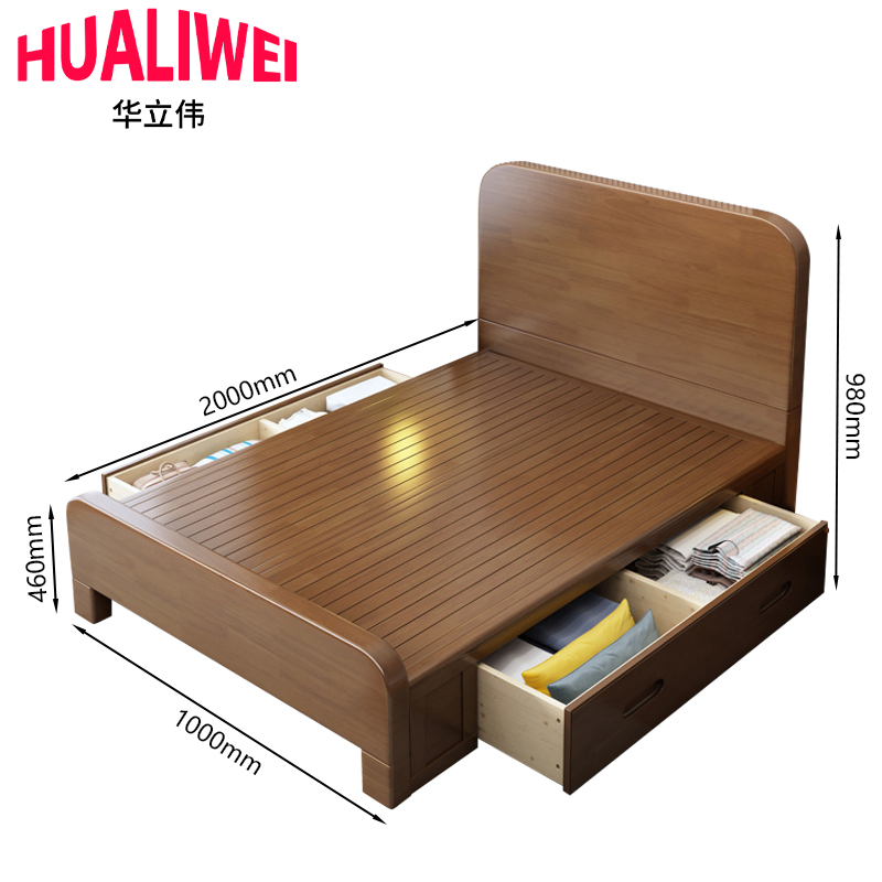 华立伟单人床100*200cm 张高清大图