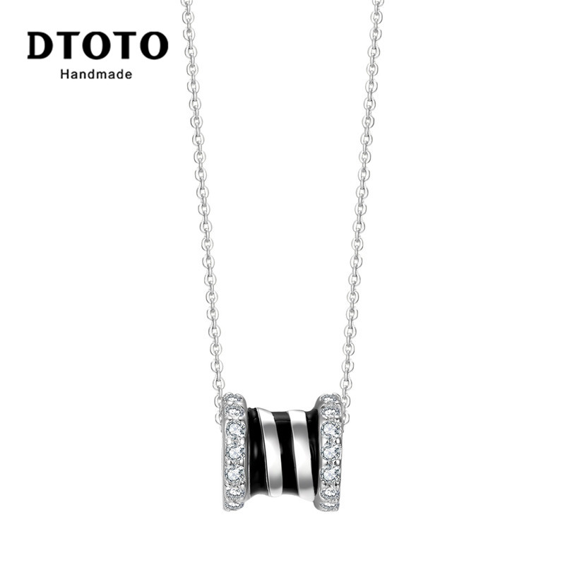 DTOTO 项链S925银个性圆环玛瑙简约百搭时尚精致项链