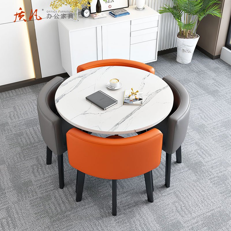 质凡简约洽谈桌椅组合商铺店面小圆桌 一桌四椅