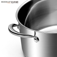 铂帝斯(BODEUX)骑士汤锅 304不锈钢汤锅整体三层钢无涂层双耳炖锅26cm炉灶通用