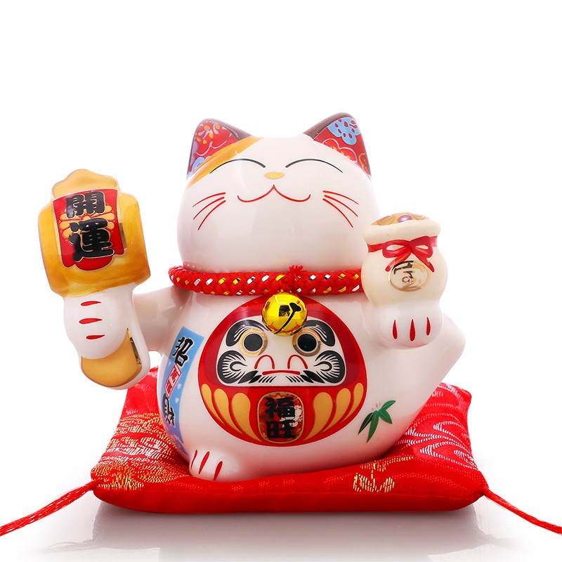 猫小摆件 迷你小号创意陶瓷储蓄罐家居店铺开业礼品 三维工匠 4寸千万两猫高清大图