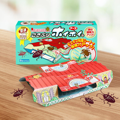 日本进口安速蟑螂屋（5片装）蟑螂药家用全窝捕捉端贴强力粘小强小屋