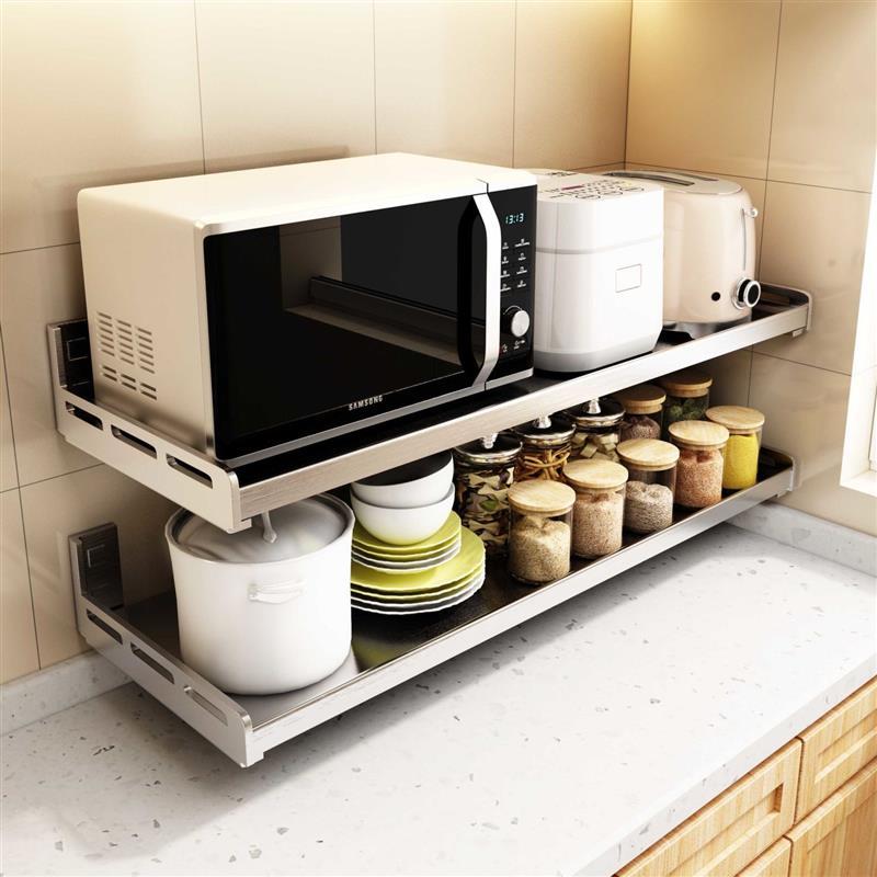 304不锈钢免打孔厨房置物架壁挂墙上收纳挂件调味料用品挂架