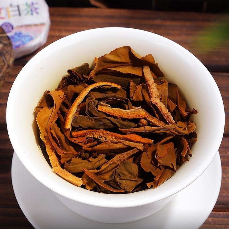 陈皮白茶新会老陈皮福鼎白茶寿眉陈皮老白茶贡眉小饼茶叶罐装125gJo高清大图