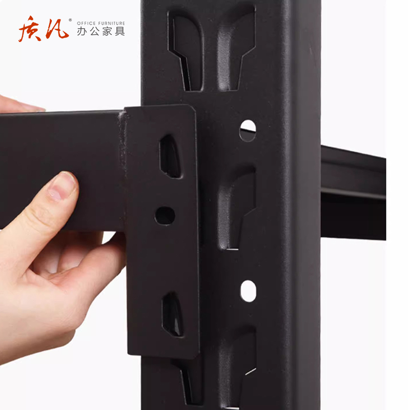 质凡 仓库货架置物架展示架黑色中型承重300kg 1200*500*2000高清大图