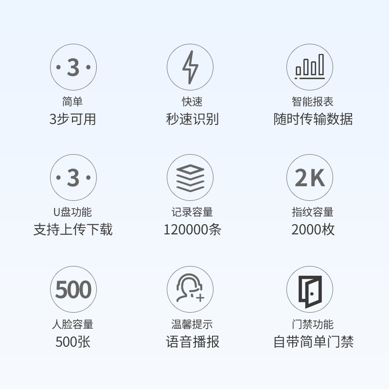 ZKTeco熵基科技股份有限公司iface702-S人脸识别考勤机指纹面部打卡机科技门禁系统电子门禁一体机员工签到机