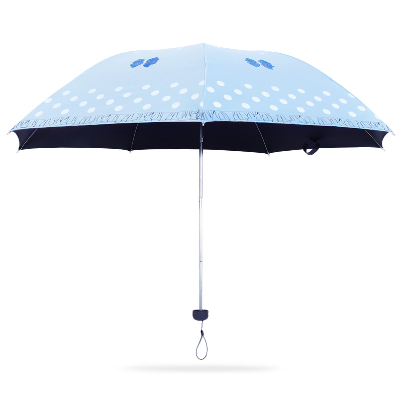 天堂伞伞太阳伞防晒遮阳伞雨伞女韩国小清新晴雨两用三折叠 橙色