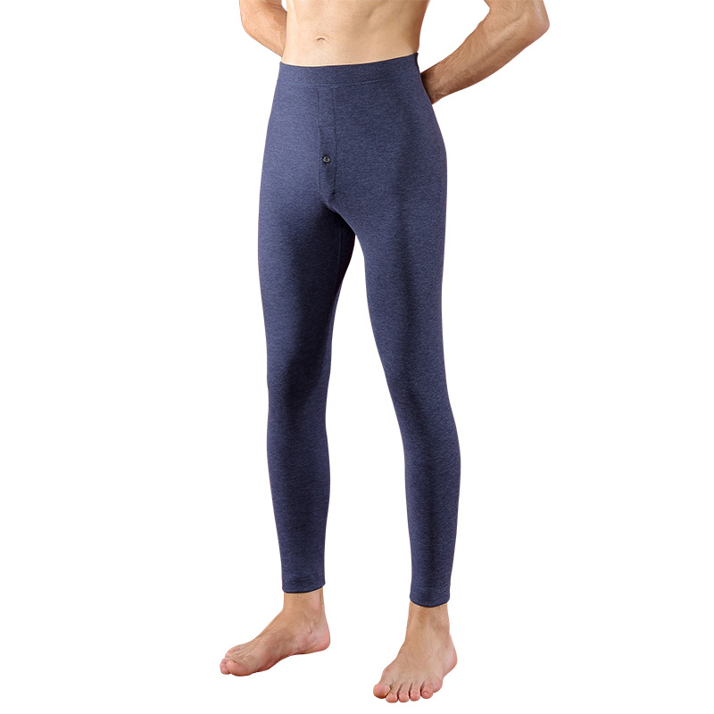 男士云感薄绒保暖裤男款加厚大码德绒秋裤男修身打底线裤中老年人高清大图