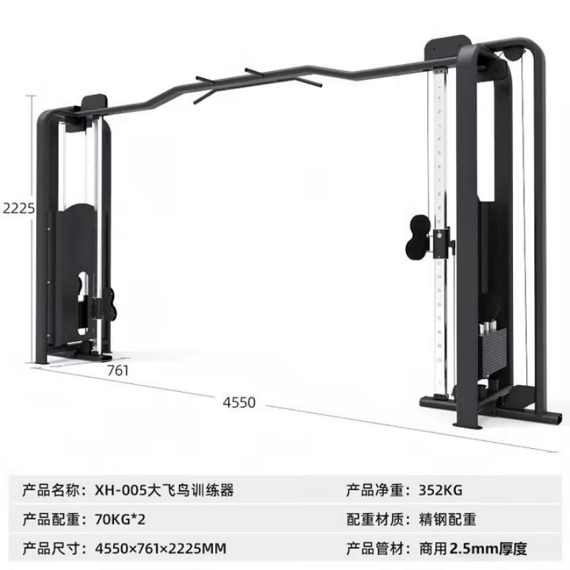 XH-005大飞鸟训练器商用健身房小飞鸟龙门架双臂机综合训练器多功能健身器材家用组合高清大图