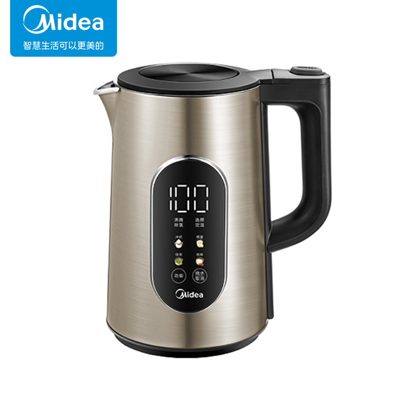美的(Midea)烧水壶电热水壶保温热水壶1.5L大屏温显5段控温沸腾除氯316不锈钢电水壶线下同款 MK-SEK151