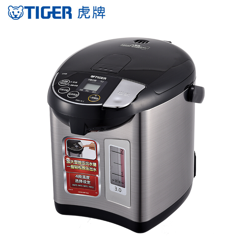虎牌(Tiger)电热水瓶PDU-A30C电水壶智能速热开水日本原装进口保温瓶 3L 黑色KZ
