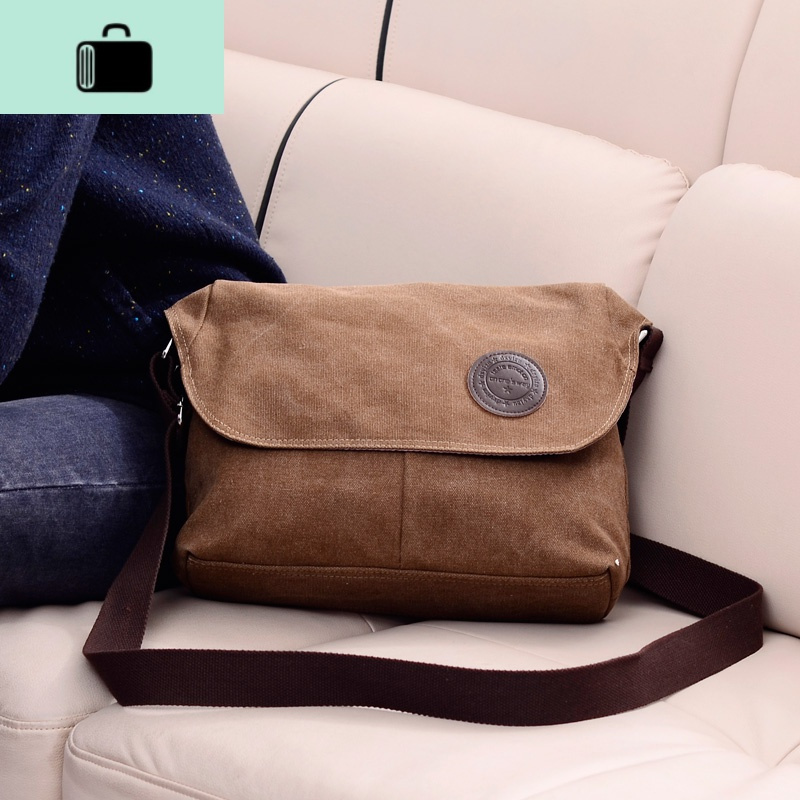 包包男斜挎包休闲帆布单肩包时尚韩版潮简约百搭商务男包2019新款NEW LAKE男士斜挎包