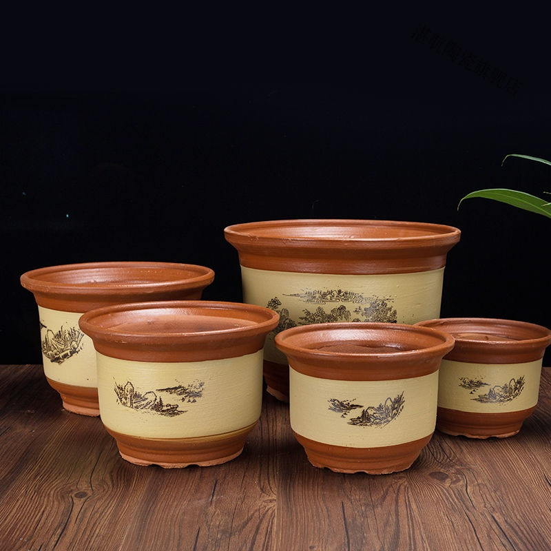 陶瓷花盆大号家用盆景创意多肉陶土粗陶花盆特大紫砂花盆