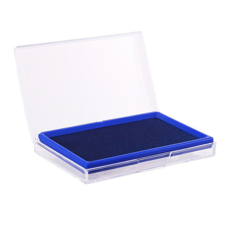 得力9864 137*88mm方形快干印台印泥 清晰印记 财务用品 办公用品 蓝色