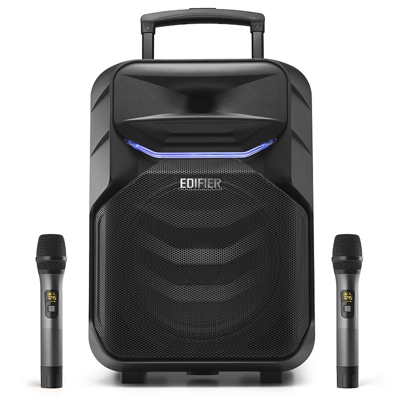 漫步者 (EDIFIER) PP312 12英寸户外移动多媒体音箱 广场舞音箱 蓝牙拉杆音响 便携音响 黑色(套)
