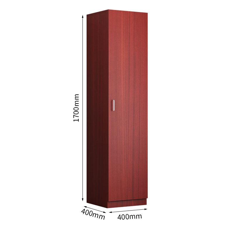 臻远ZY-MZYG-11 简约木质衣柜卧室单开门衣柜夹缝储物柜柚木色C款单门高清大图