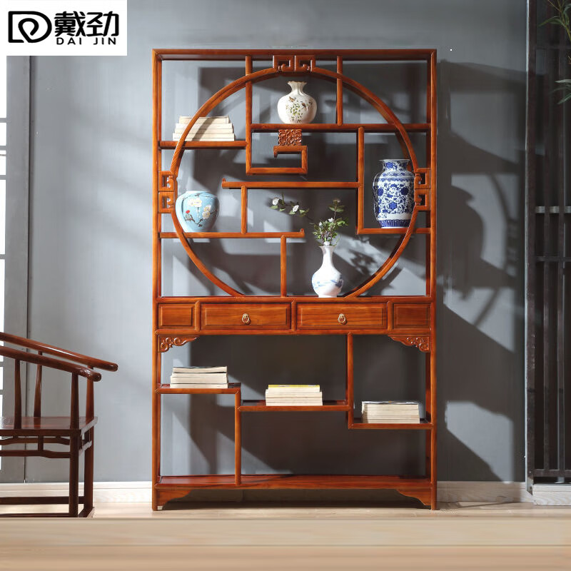 戴劲博古架多宝阁茶叶架子新中式客厅办公室隔断置物架 多宝阁博古架高清大图