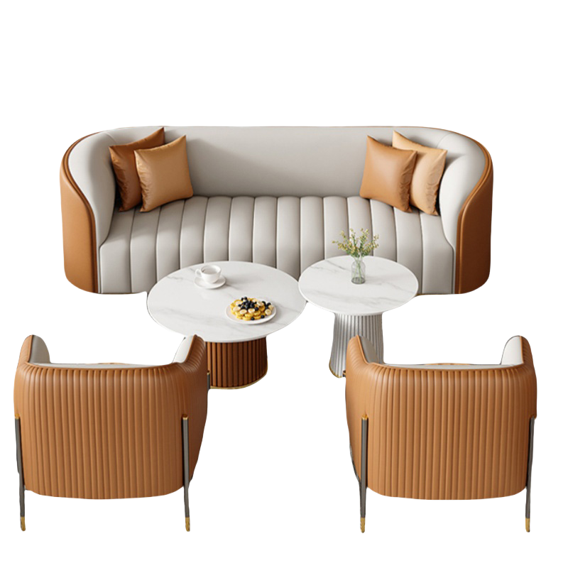 智叶舟接待沙发组合220*70*70cm(3+2单人+茶几)套高清大图