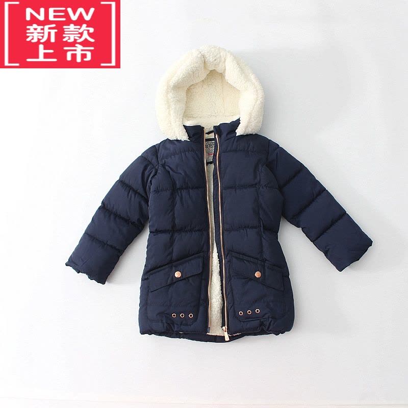 可莉允2-14岁加厚女童冬季羊羔毛棉袄外套夹棉保暖棉衣棉服中长款图片