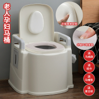 家用老人坐便器可移动马桶孕妇成人闪电客简易老年人便携式蹲便凳厕所椅 [升级软便圈]豪华马桶-蹲厕用-白色