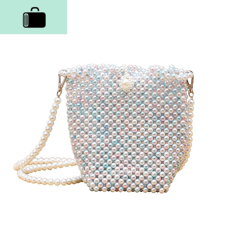 珍珠包包diy材料手工包包女2020春夏新款珠子串珠制作斜挎水桶包new