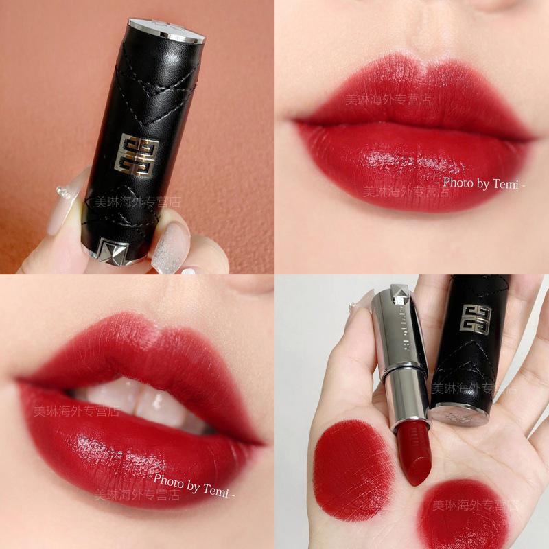 纪梵希(givenchy)小羊皮口红唇膏 高定香榭皮革口红n333 限定版革纹版