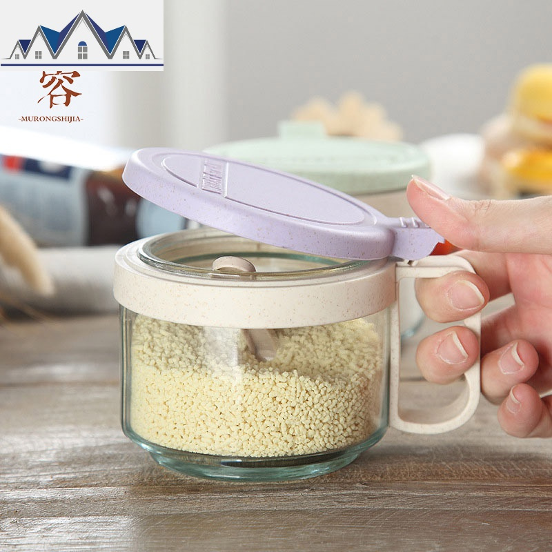 家用北欧调料盒调料瓶套装厨房盐罐味精糖盐收纳盒玻璃佐料盒组合