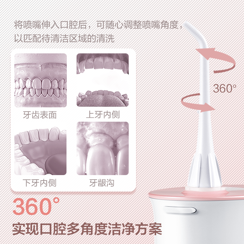 松下(Panasonic)电动冲牙器便携式可伸缩洗牙器 EW-JDJ1AP405高清大图