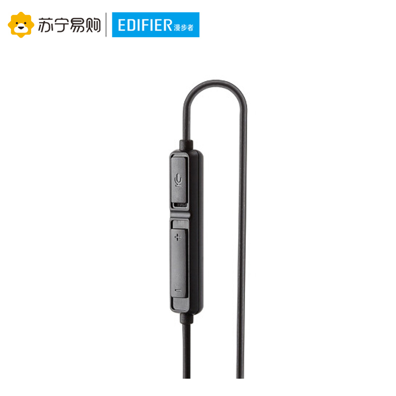 Edifier/漫步者 K210台式电脑3.5mm插孔有线耳机入耳式吃鸡游戏耳麦带话筒带麦 黑色
