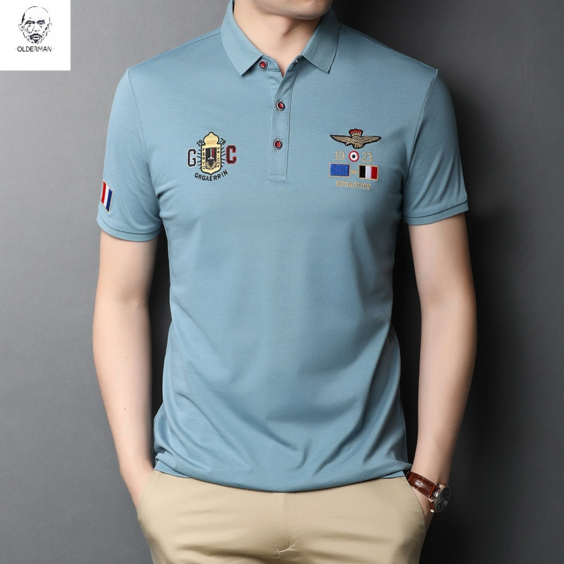奥敦曼 Olderman 男士t恤老人头英伦风男短袖t恤夏季修身polo衫男潮流刺绣休闲商务翻领半袖 T 价格图片品牌报价 苏宁易购olderman鞋帽服饰旗舰店