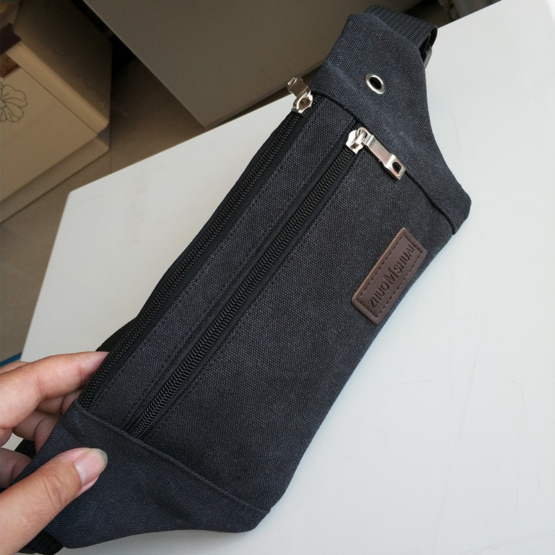 领头鸟腰包帆布运动跑步户外透气耐磨小腰包防盗隐形贴身男女士手机包