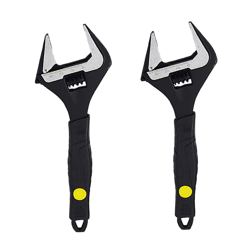 立伟铁牛黑色超大开口扳手8寸/把高清大图