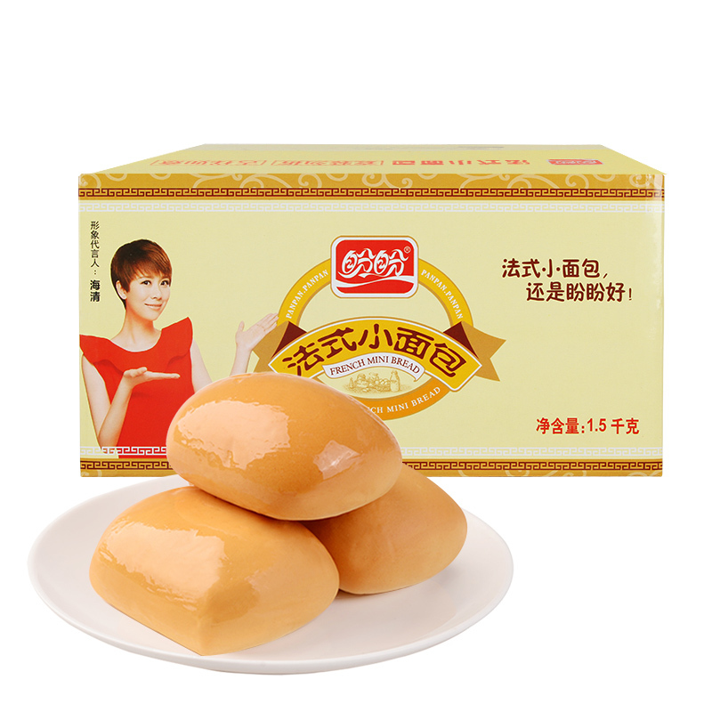 盼盼法式小面包 早餐饼干糕点整箱装奶香味 1500g/箱