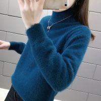 毛衣女新款时尚宽松外穿套头内搭半高领打底衫女秋冬