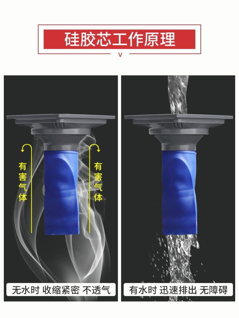 地漏防臭器硅胶内芯卫生间下水道封口盖防虫反味下水管防返臭神器--3个装（适用40--50cm下水管）高清大图