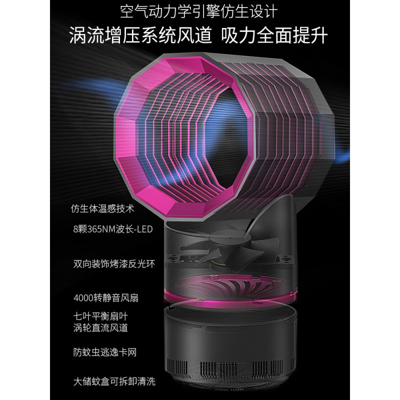 德系灭蚊灯家用室内灭蚊插电器防蚊子捕蚊婴儿 三维工匠 旗舰版-象牙白[原装高配-八灯]+适配器