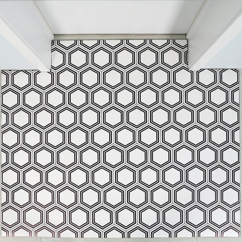 美帮汇进垫可擦洗地垫入户进地毯客厅卧室防水防滑脚垫家用厨房防油 花瓷皮革垫PGDD004 60*120cm