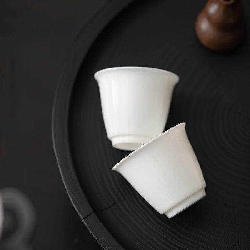 苏氏陶瓷(SUSHI CERAMICS) J74 羊脂玉瓷聚香三才盖碗两杯小套装 110ml (单位:套)高清大图
