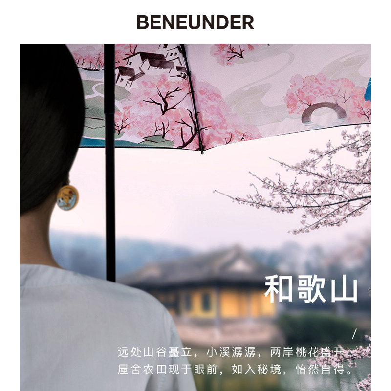 蕉下度假太阳伞女晴雨两用折叠雨伞防晒防紫外线小黑伞
