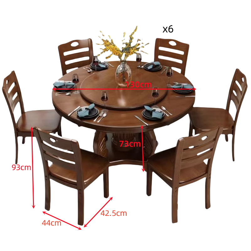 豫龙都 餐桌一桌六椅套高清大图