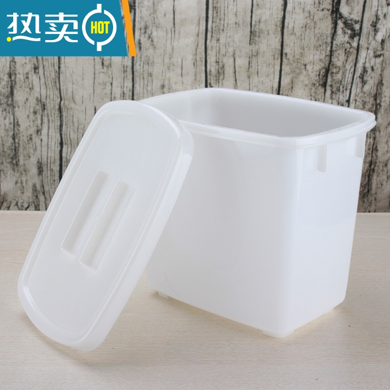 敬平加厚塑料带盖奶茶糖水桶小号长方形商用冷饮塑胶果肉小白冰桶 小号糖水桶(带盖)6.5L 满10个送1个