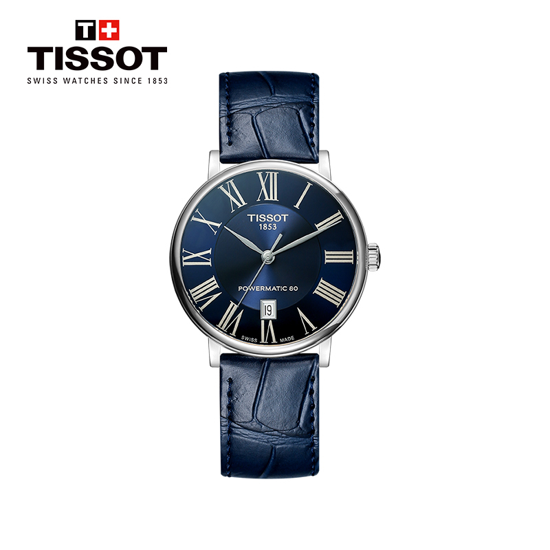 天梭(TISSOT)瑞士手表 2020年新款卡森臻我系列皮带男士机械表T122.407.16.043.00高清大图