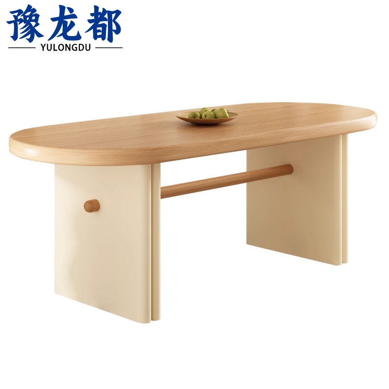 豫龙都 椭圆实木餐桌 1.6米 张高清大图