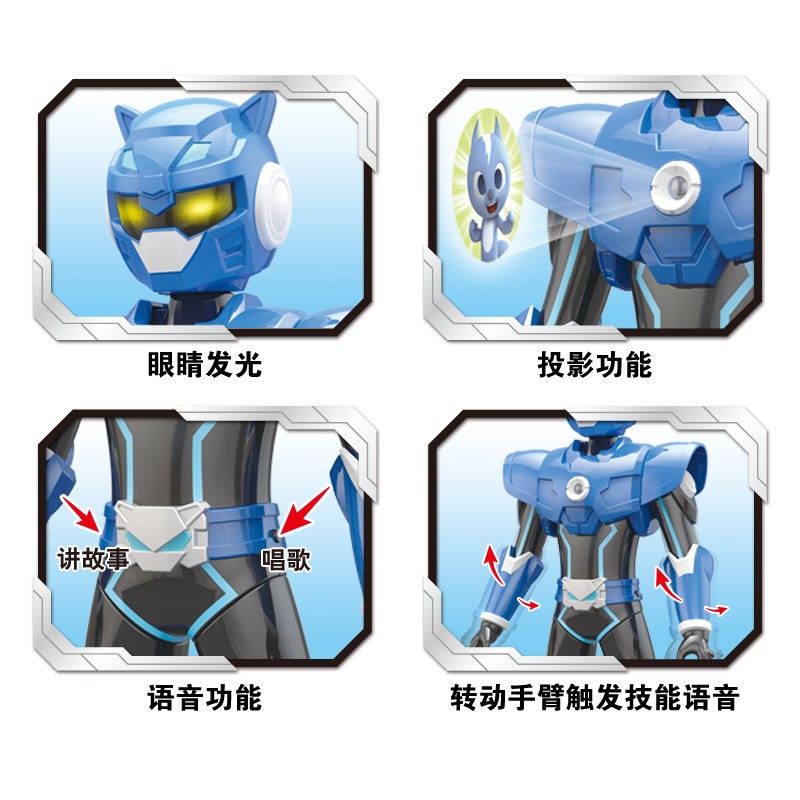 展高(JUMPGO)迷你特工队X玩具变形机器人玩具男孩豪华版声光战士卡通 周边儿童节日礼物弗特福乐8731高清大图