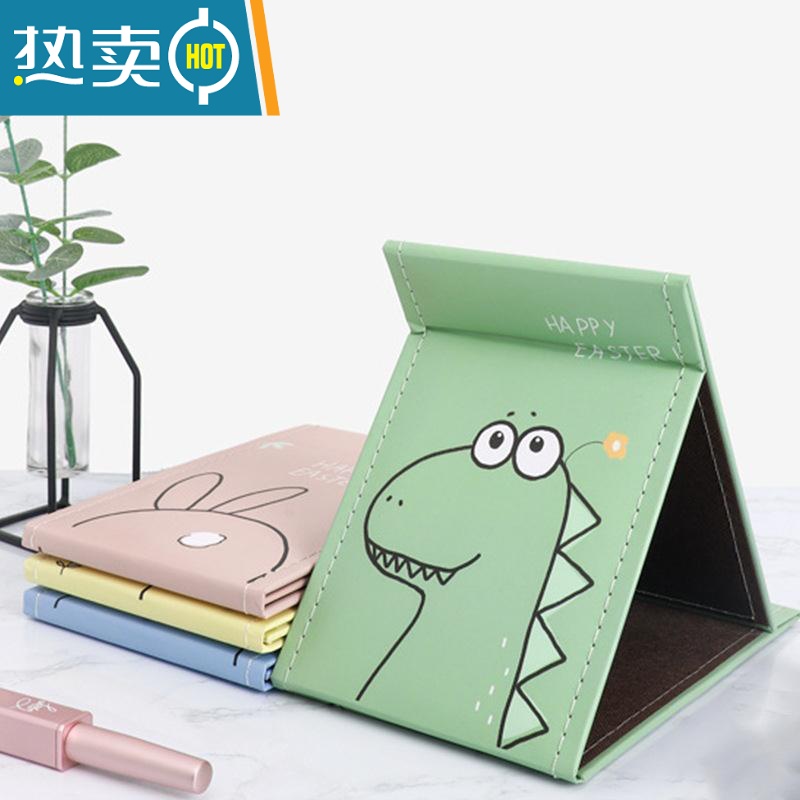 敬平折叠化妆镜桌面镜子家用大号学生宿舍小镜子女随身镜便携梳妆镜 大号加厚款 黄鸭 送口袋镜便携式用镜高清大图