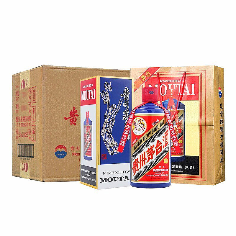 茅台酒 飞天茅台 蓝色款 53度 500ml 酱香型白酒 2018年 2019年随机发 单瓶装