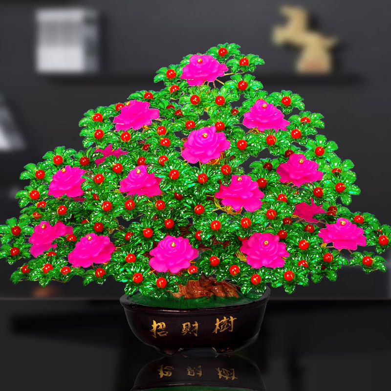 摇钱树-7孔(材料包) diy编织招财树盆景手工串珠发财树材料包摇钱树散