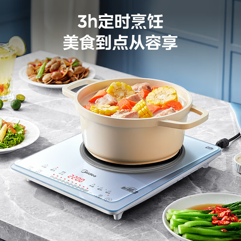 美的(Midea)铂钻系列 家用电磁炉 2200W大功率 电磁灶火锅炉 爆炒电磁炉 定时功能 MC-E22B31Z高清大图