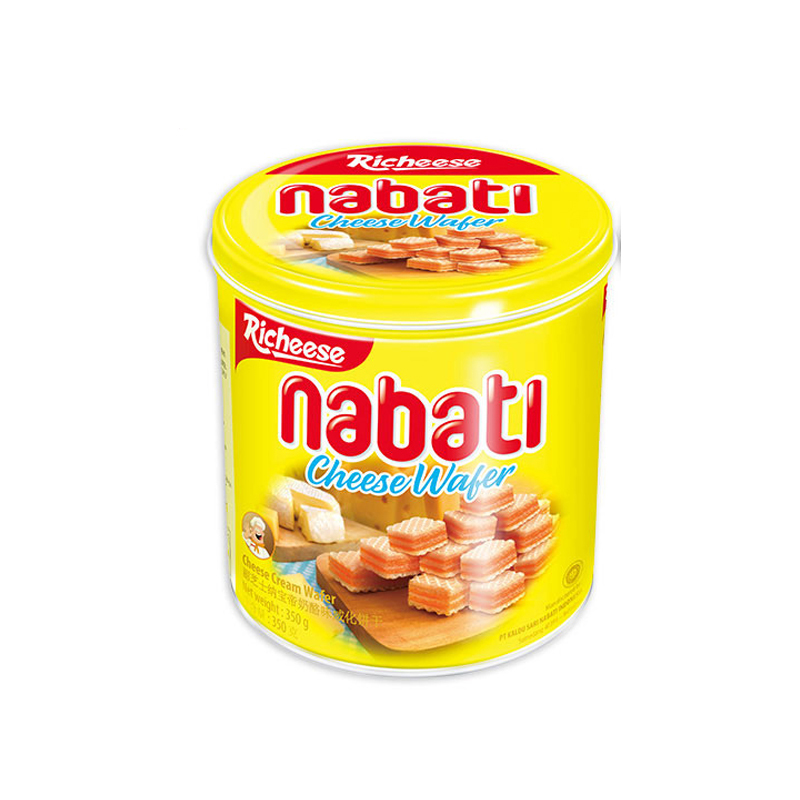 印尼进口丽芝士nabati纳宝帝奶酪味威化饼干350g*2桶芝士桶装网红零食