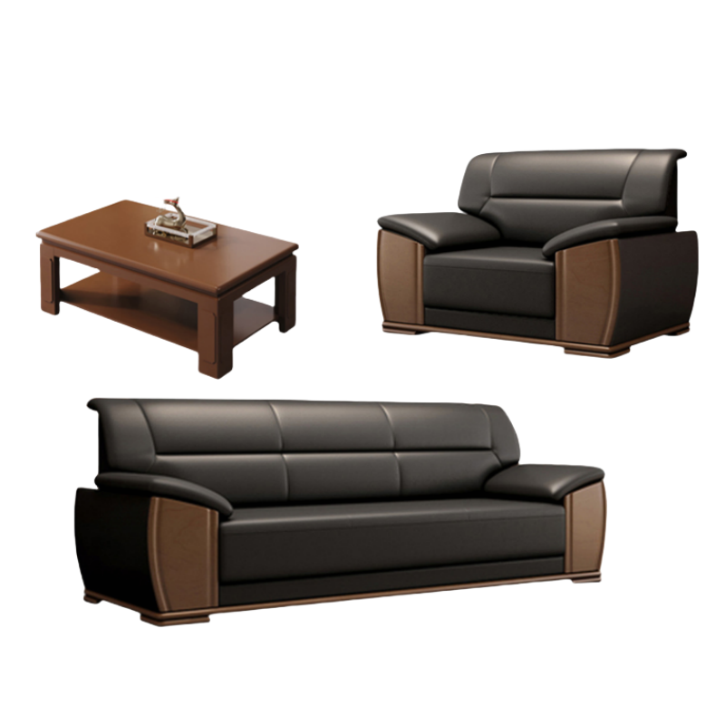 悦兴诚办公沙发206*83*86cm(1+3+茶几)套高清大图